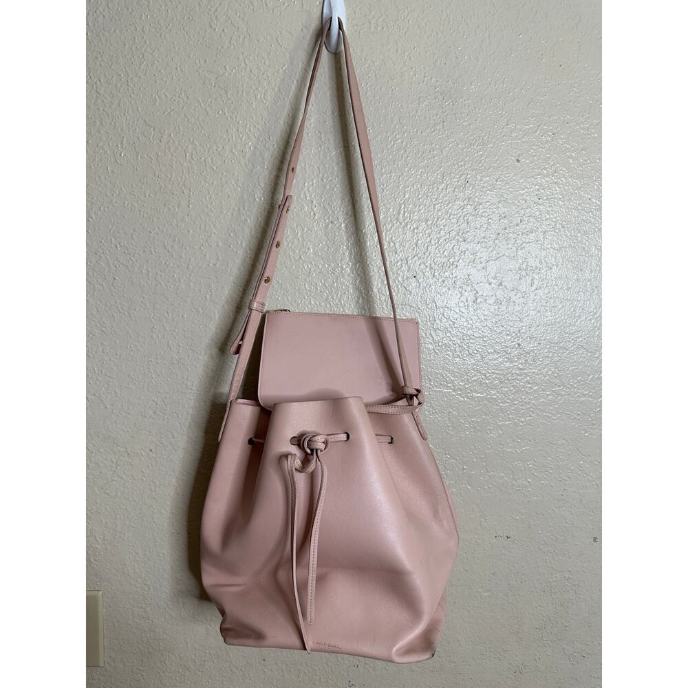 Mansur Gavriel Blush Pink Leather Drawstring Bucket Bag